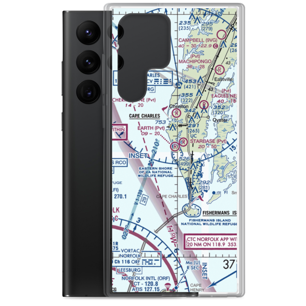 Earth Airport (VG39) VFR Sectional Samsung Case Samsung Galaxy S22 Ultra model shown