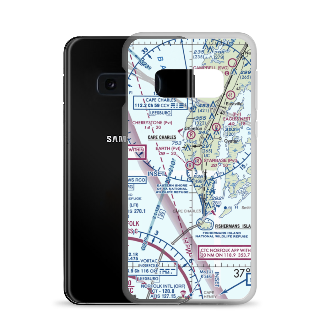 Earth Airport (VG39) VFR Sectional Samsung Case Samsung Galaxy S10e model shown