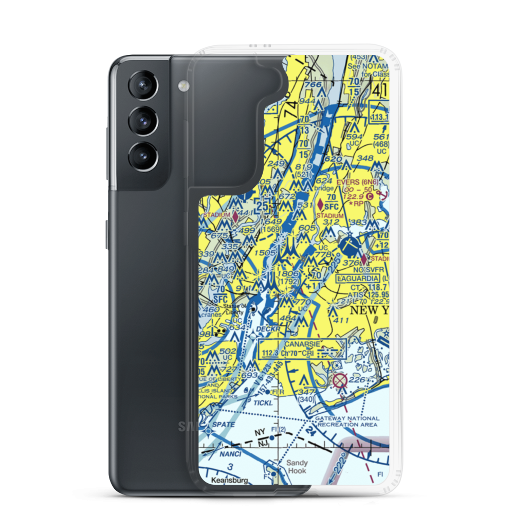 East 34th Street Heliport (6N5) VFR Sectional Samsung Case Samsung Galaxy S21 model shown