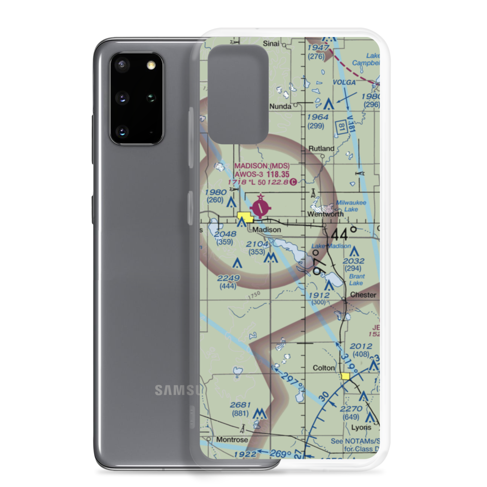 East Dakota Flying Club Seaplane Base (5G3) VFR Sectional Samsung Case Samsung Galaxy S20 Plus model shown