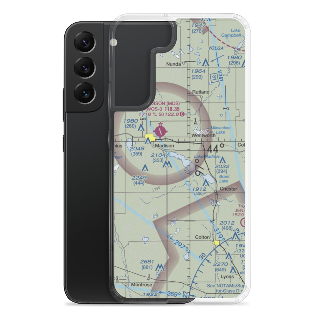 East Dakota Flying Club Seaplane Base (5G3) VFR Sectional Samsung Case Samsung Galaxy S22 Plus model shown