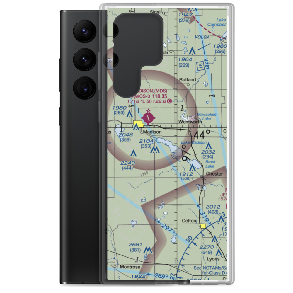 East Dakota Flying Club Seaplane Base (5G3) VFR Sectional Samsung Case Samsung Galaxy S22 Ultra model shown