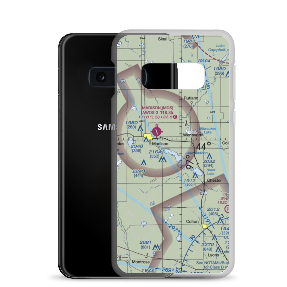 East Dakota Flying Club Seaplane Base (5G3) VFR Sectional Samsung Case Samsung Galaxy S10e model shown