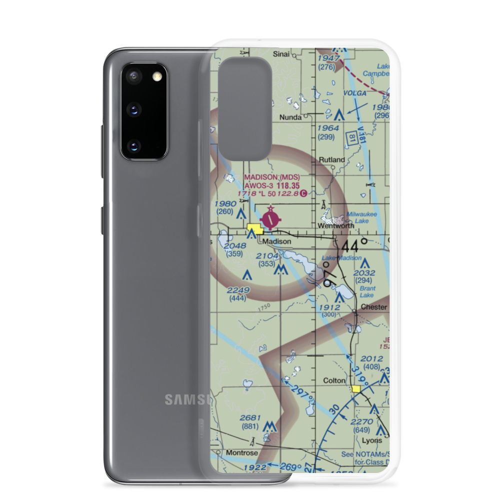 East Dakota Flying Club Seaplane Base (5G3) VFR Sectional Samsung Case Samsung Galaxy S20 model shown