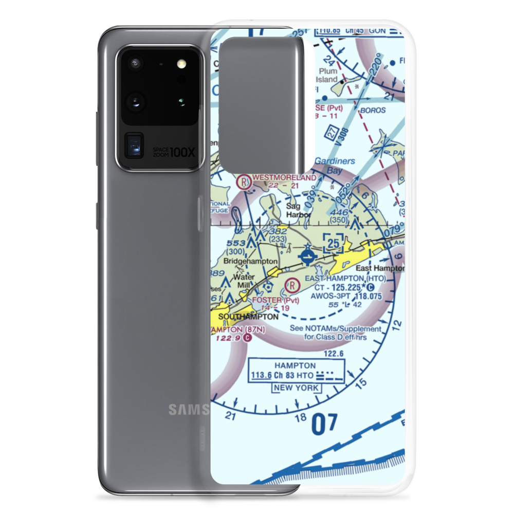 East Hampton Airport (HTO) VFR Sectional Samsung Case Samsung Galaxy S20 Ultra model shown