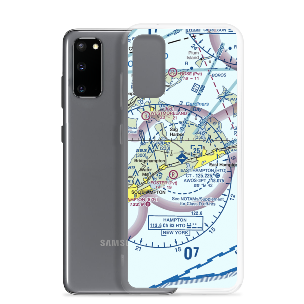 East Hampton Airport (HTO) VFR Sectional Samsung Case Samsung Galaxy S20 model shown