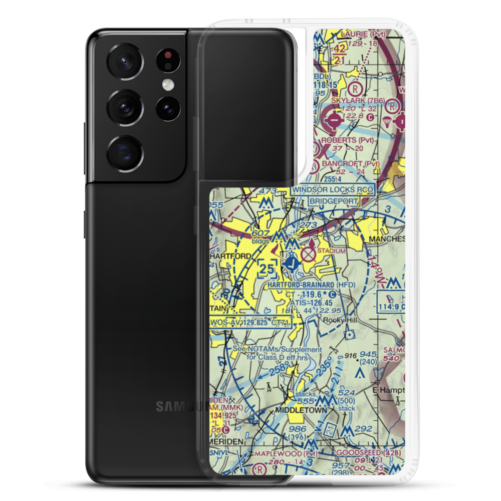 East Hartford Airport (EHT) VFR Sectional Samsung Case Samsung Galaxy S21 Ultra model shown