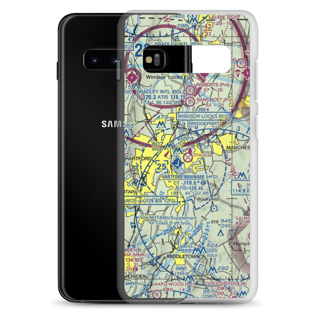 East Hartford Airport (EHT) VFR Sectional Samsung Case Samsung Galaxy S10+ model shown