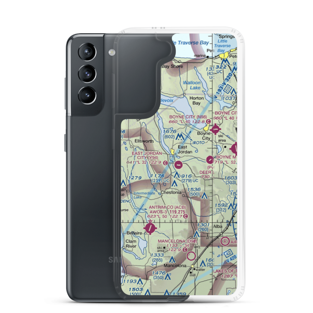 East Jordan City Airport (Y94) VFR Sectional Samsung Case Samsung Galaxy S21 model shown