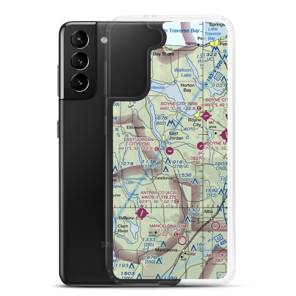 East Jordan City Airport (Y94) VFR Sectional Samsung Case Samsung Galaxy S21 Plus model shown