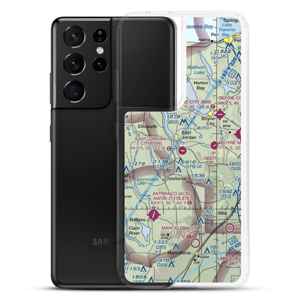East Jordan City Airport (Y94) VFR Sectional Samsung Case Samsung Galaxy S21 Ultra model shown