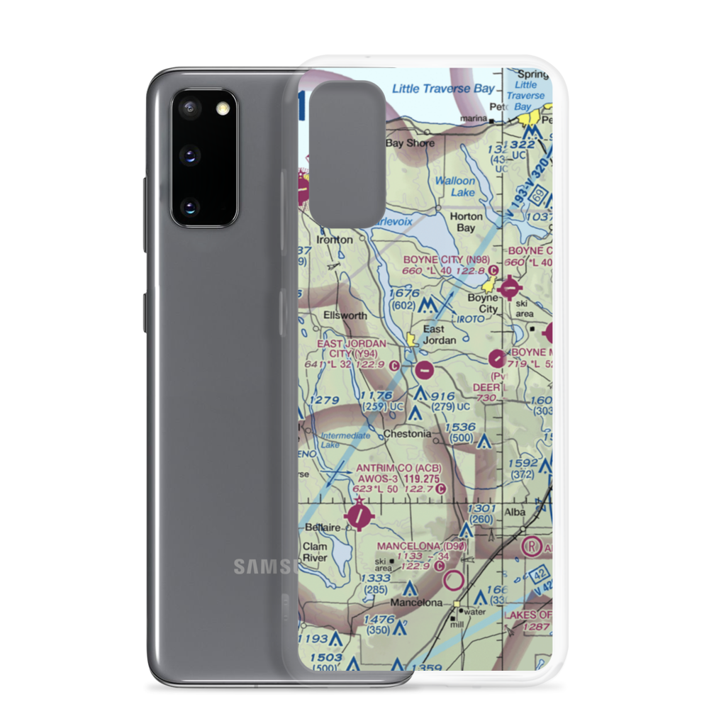 East Jordan City Airport (Y94) VFR Sectional Samsung Case Samsung Galaxy S20 model shown