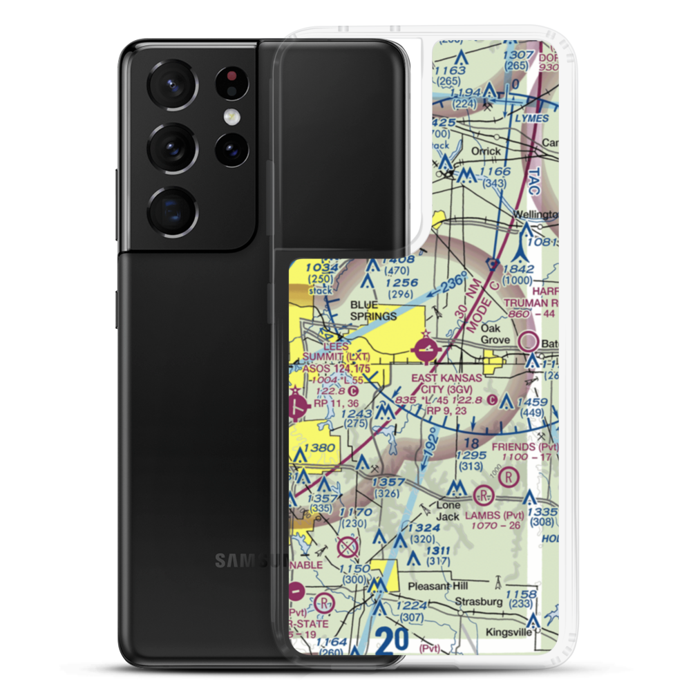 East Kansas City Airport (3GV) VFR Sectional Samsung Case Samsung Galaxy S21 Ultra model shown