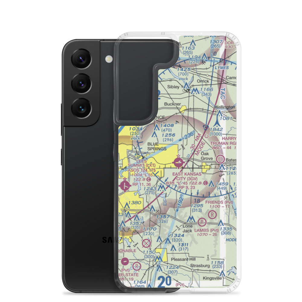 East Kansas City Airport (3GV) VFR Sectional Samsung Case Samsung Galaxy S22 model shown