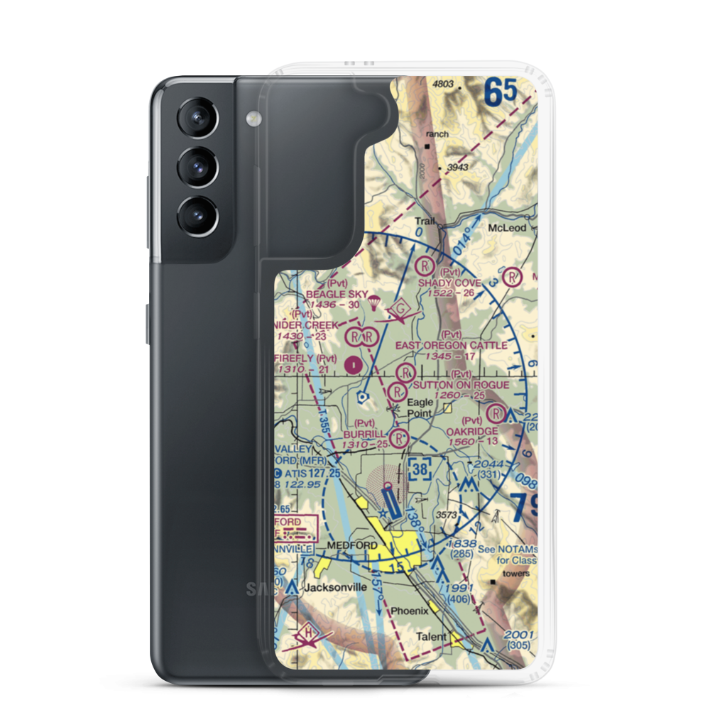 East Oregon Cattle Co Airport (0OR5) VFR Sectional Samsung Case Samsung Galaxy S21 model shown