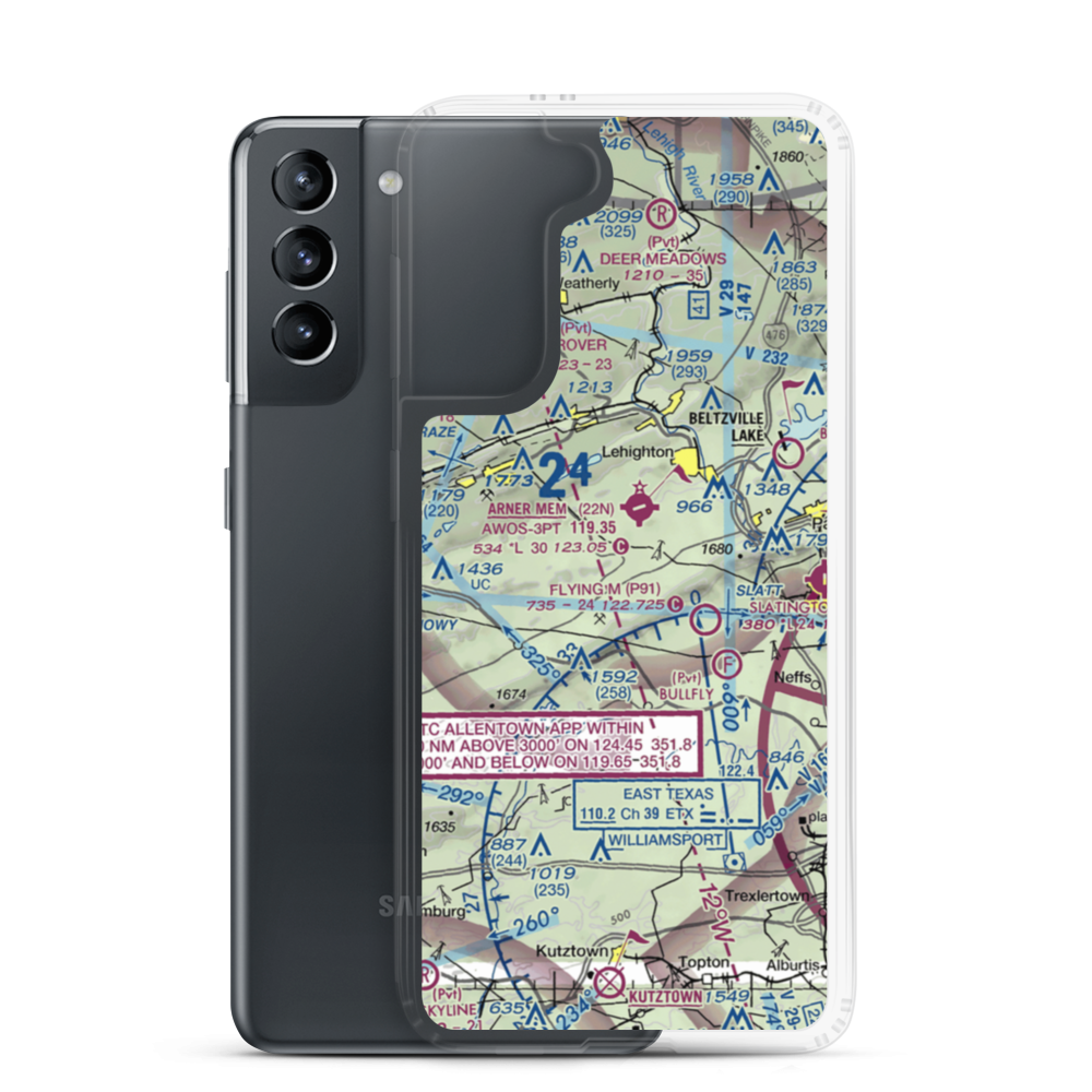 East Penn Airport (PA30) VFR Sectional Samsung Case Samsung Galaxy S21 model shown