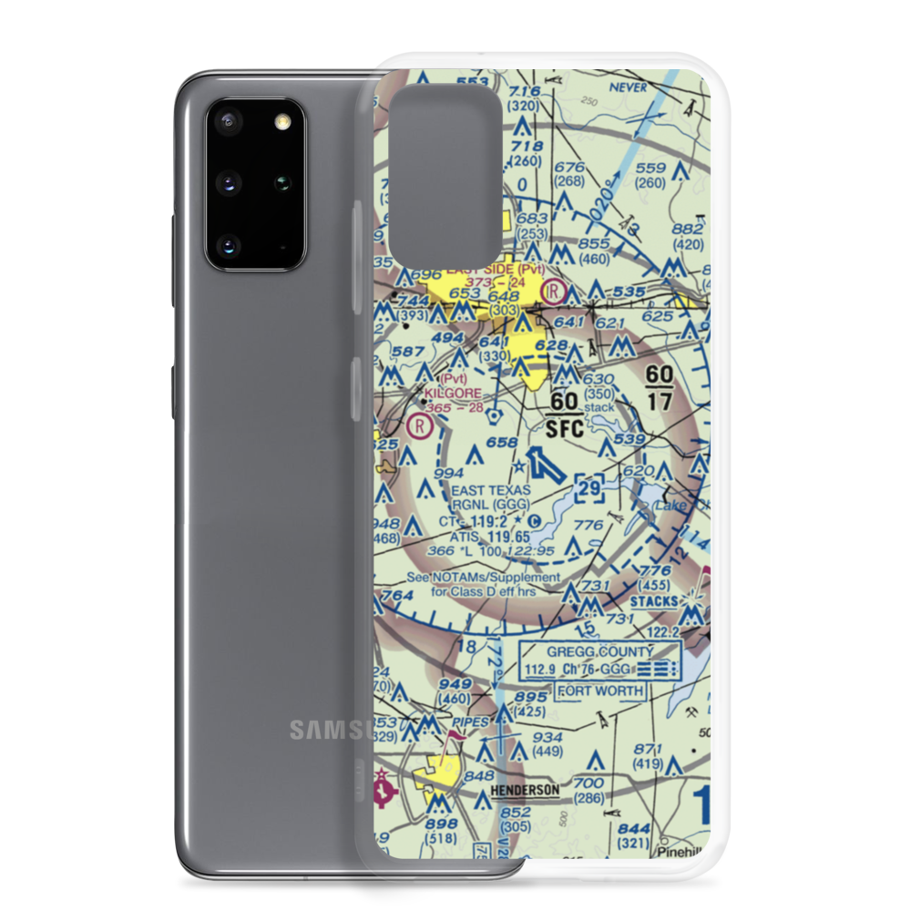 East Texas Regional Airport (GGG) VFR Sectional Samsung Case Samsung Galaxy S20 Plus model shown