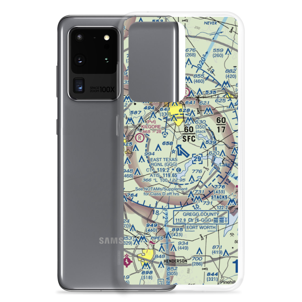 East Texas Regional Airport (GGG) VFR Sectional Samsung Case Samsung Galaxy S20 Ultra model shown