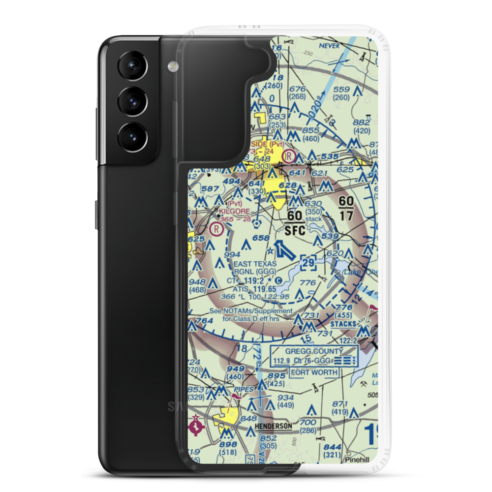 East Texas Regional Airport (GGG) VFR Sectional Samsung Case Samsung Galaxy S21 Plus model shown