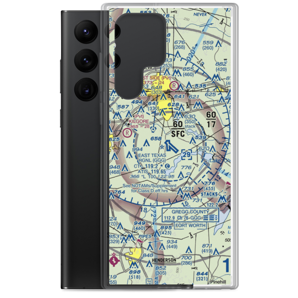 East Texas Regional Airport (GGG) VFR Sectional Samsung Case Samsung Galaxy S22 Ultra model shown