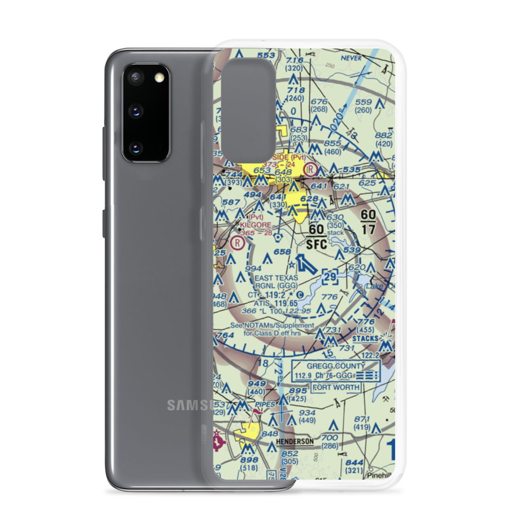 East Texas Regional Airport (GGG) VFR Sectional Samsung Case Samsung Galaxy S20 model shown