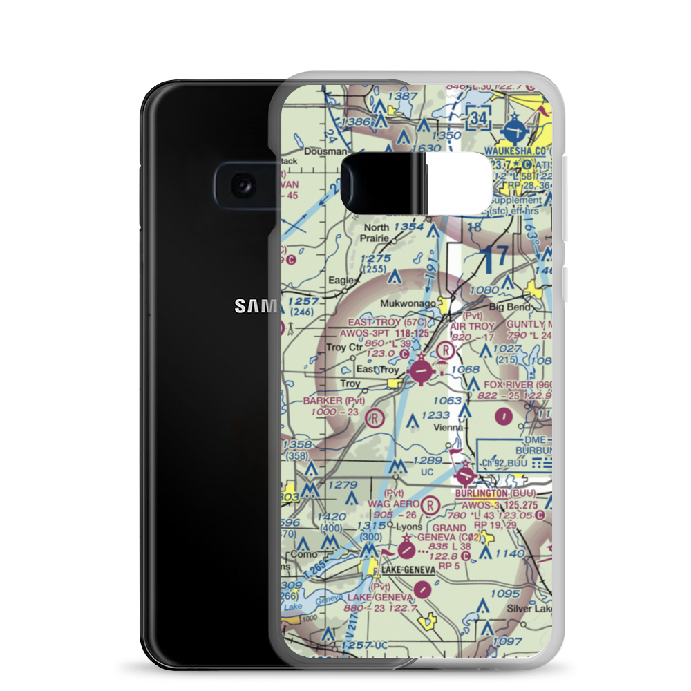 East Troy Municipal Airport (57C) VFR Sectional Samsung Case Samsung Galaxy S10e model shown