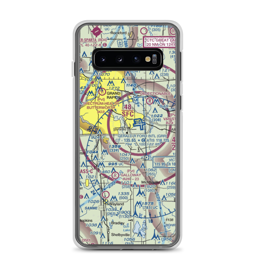 East-West Paris Airport (14MI) VFR Sectional Samsung Case Samsung Galaxy S10 model shown