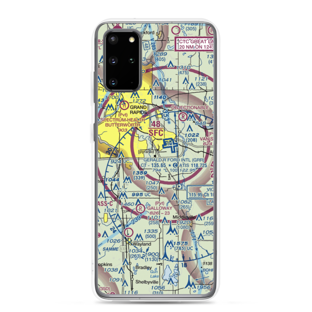 East-West Paris Airport (14MI) VFR Sectional Samsung Case Samsung Galaxy S20 Plus model shown