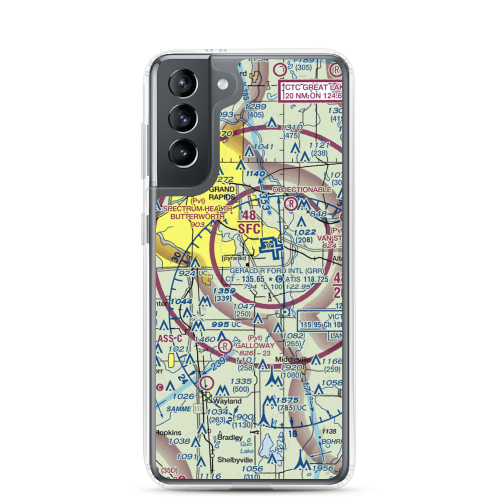East-West Paris Airport (14MI) VFR Sectional Samsung Case Samsung Galaxy S21 model shown