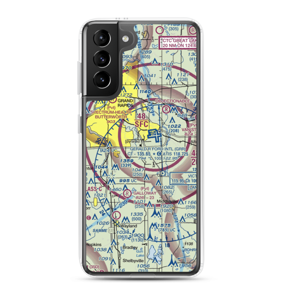East-West Paris Airport (14MI) VFR Sectional Samsung Case Samsung Galaxy S21 Plus model shown