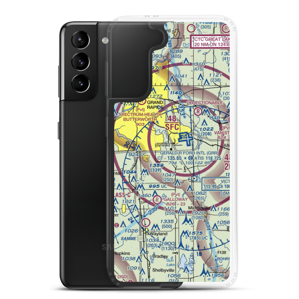 East-West Paris Airport (14MI) VFR Sectional Samsung Case Samsung Galaxy S21 Plus model shown