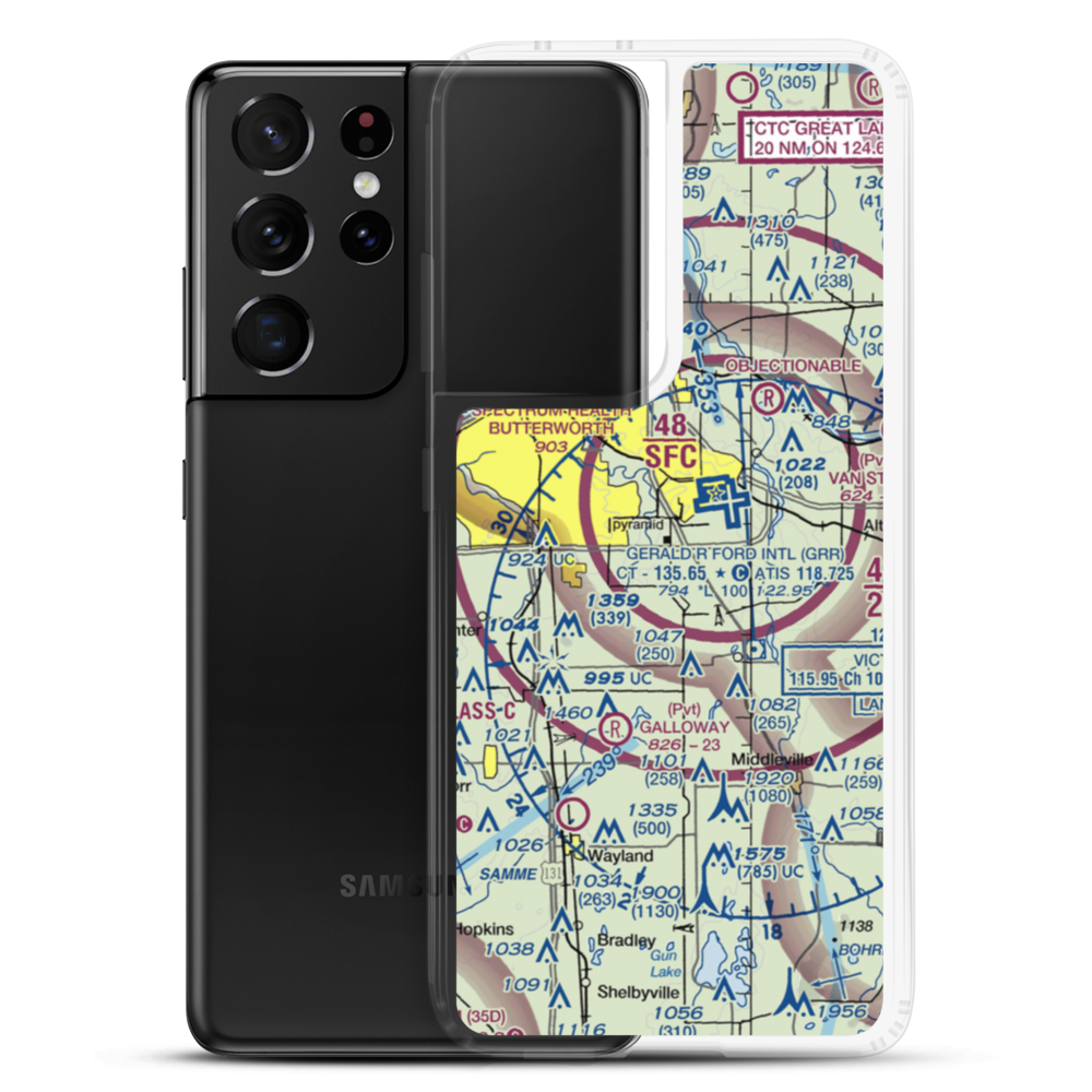 East-West Paris Airport (14MI) VFR Sectional Samsung Case Samsung Galaxy S21 Ultra model shown