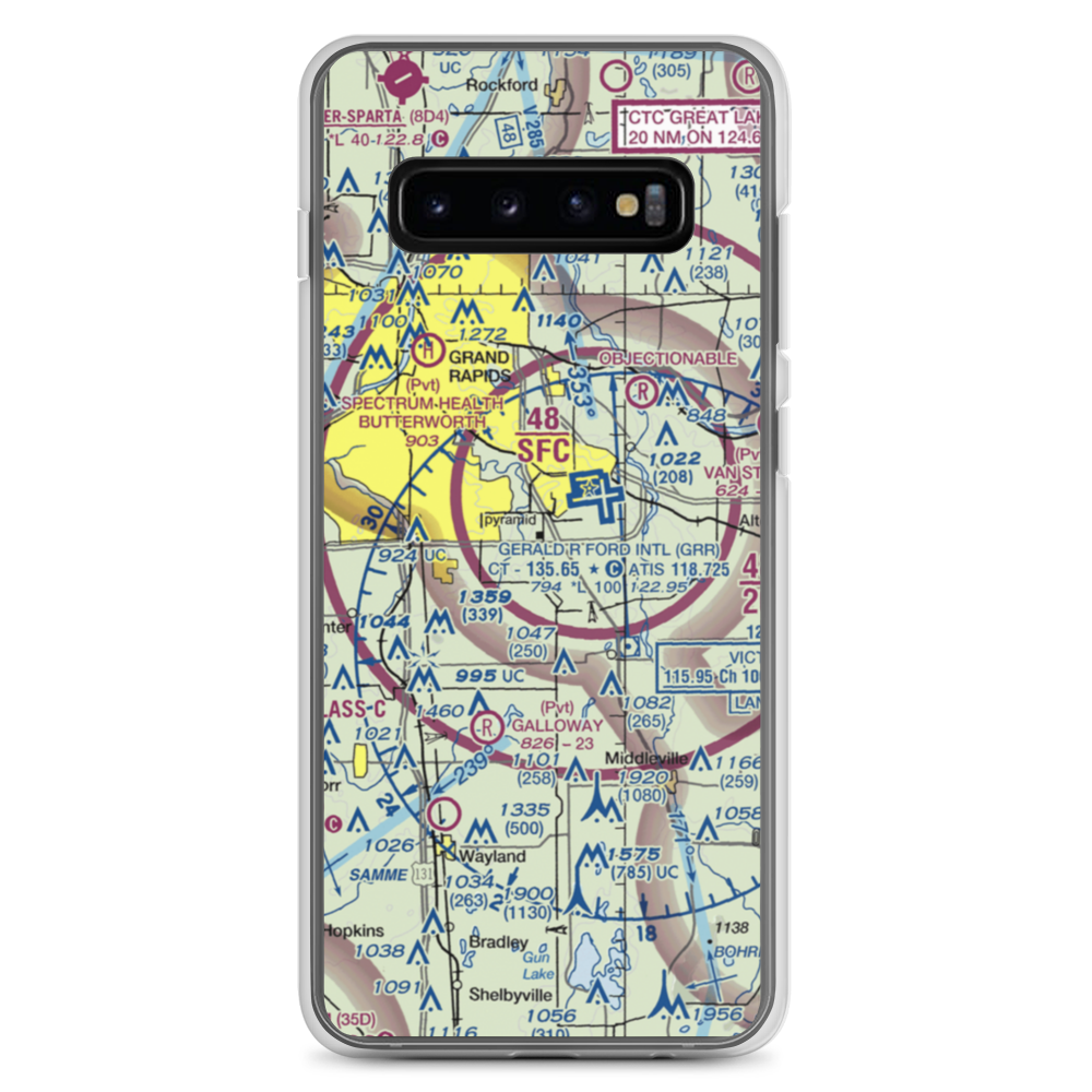 East-West Paris Airport (14MI) VFR Sectional Samsung Case Samsung Galaxy S10+ model shown