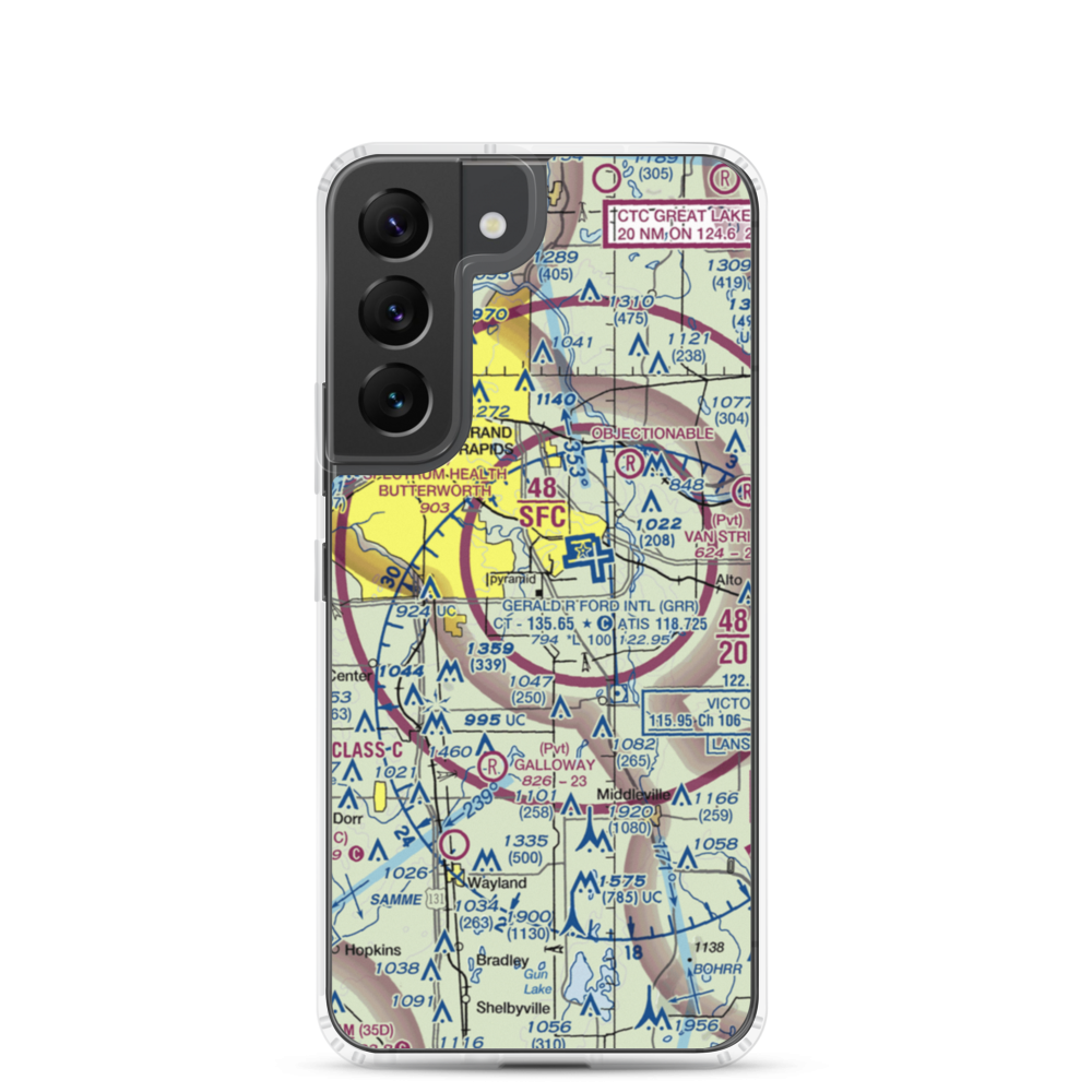 East-West Paris Airport (14MI) VFR Sectional Samsung Case Samsung Galaxy S22 model shown