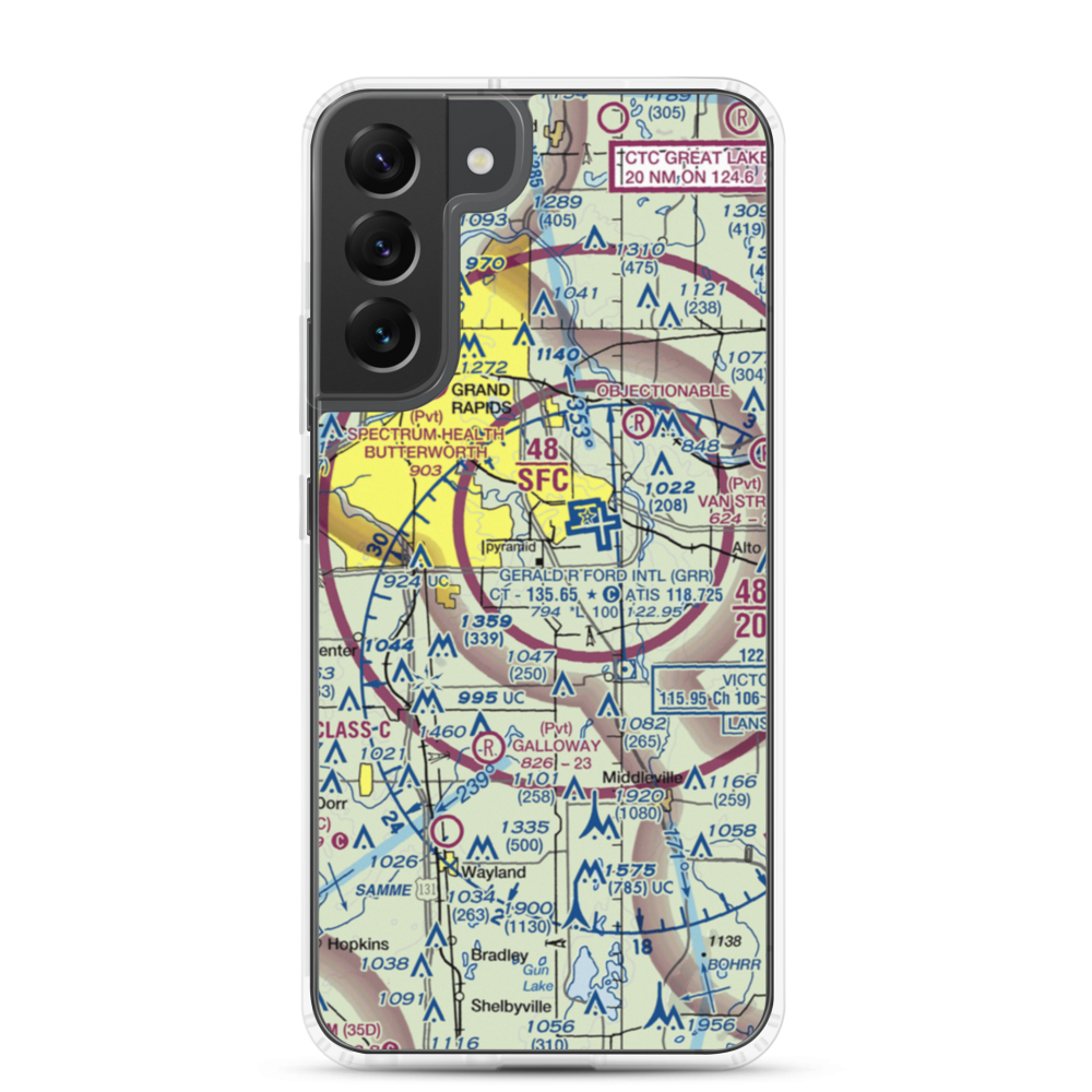 East-West Paris Airport (14MI) VFR Sectional Samsung Case Samsung Galaxy S22 Plus model shown