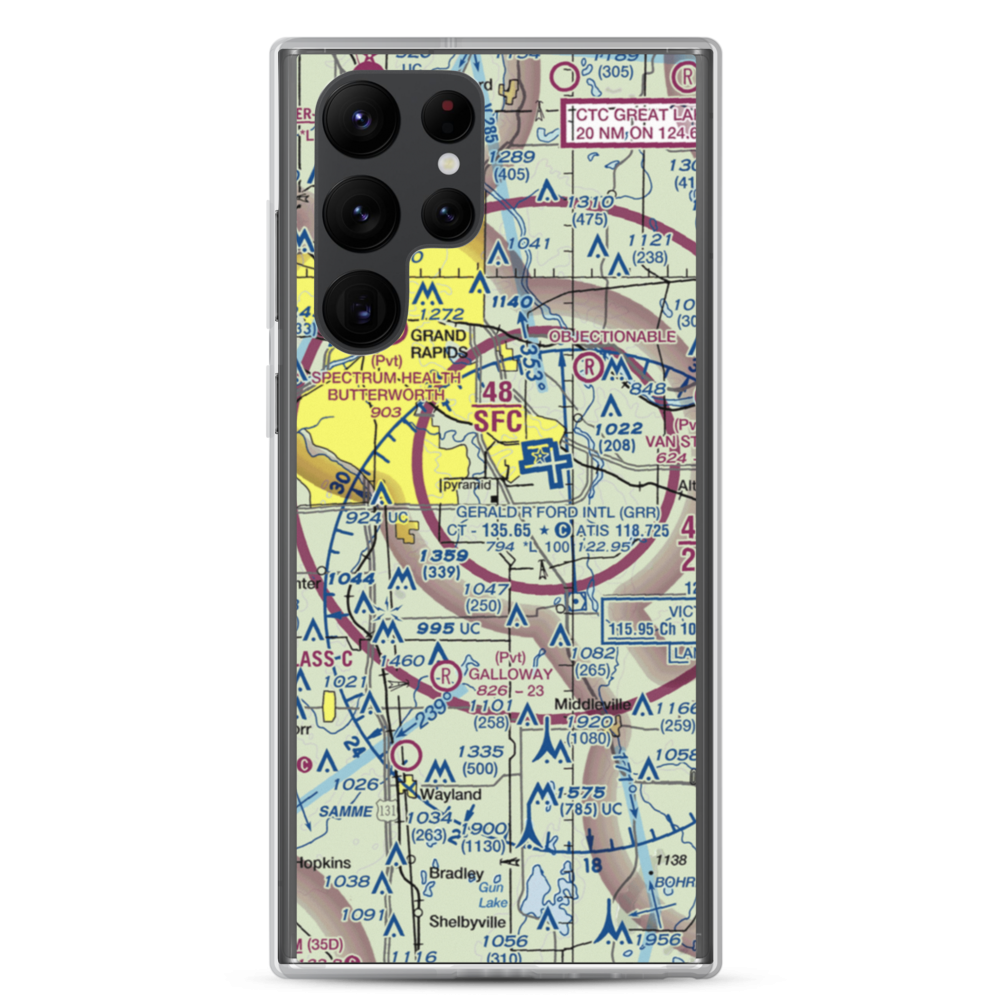 East-West Paris Airport (14MI) VFR Sectional Samsung Case Samsung Galaxy S22 Ultra model shown