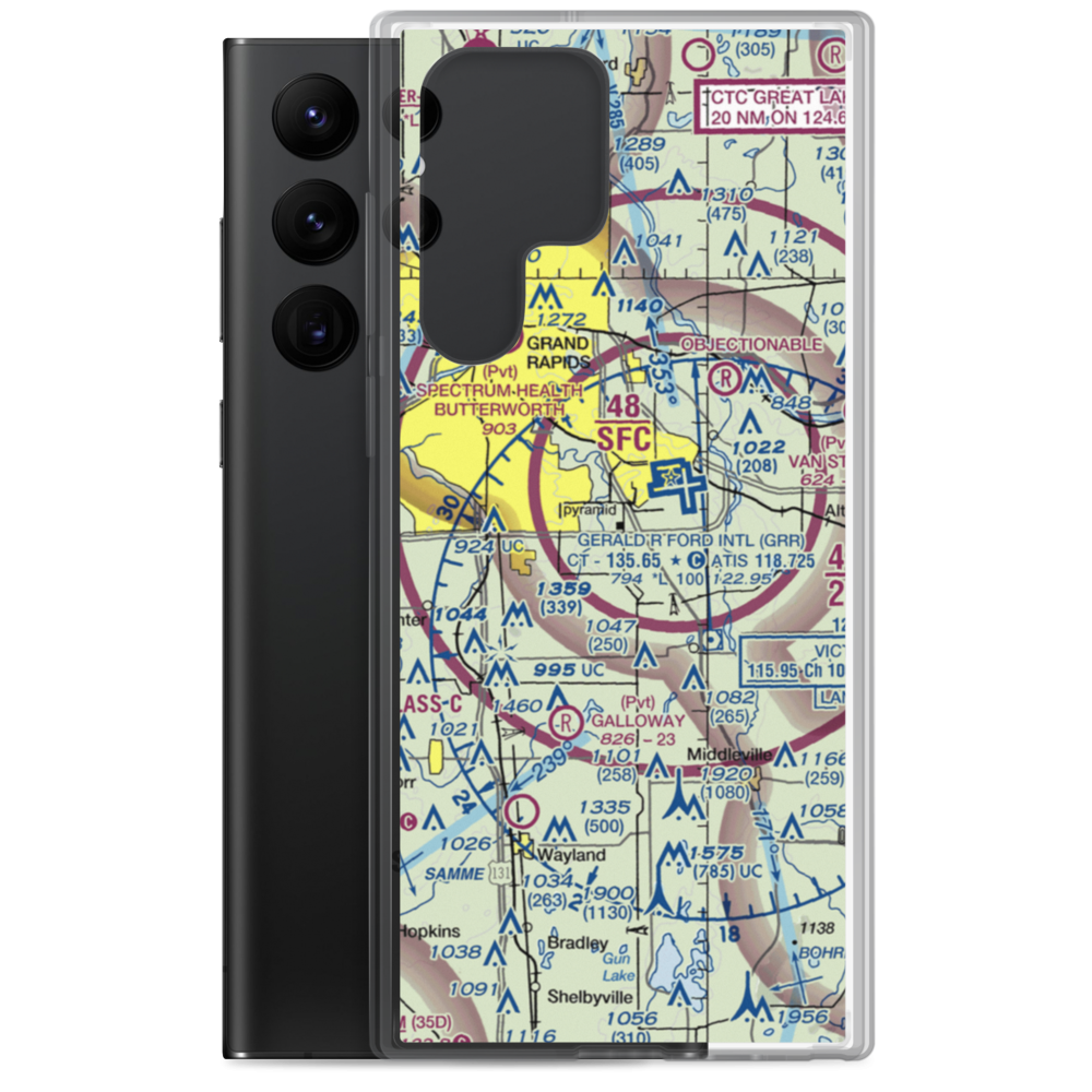 East-West Paris Airport (14MI) VFR Sectional Samsung Case Samsung Galaxy S22 Ultra model shown
