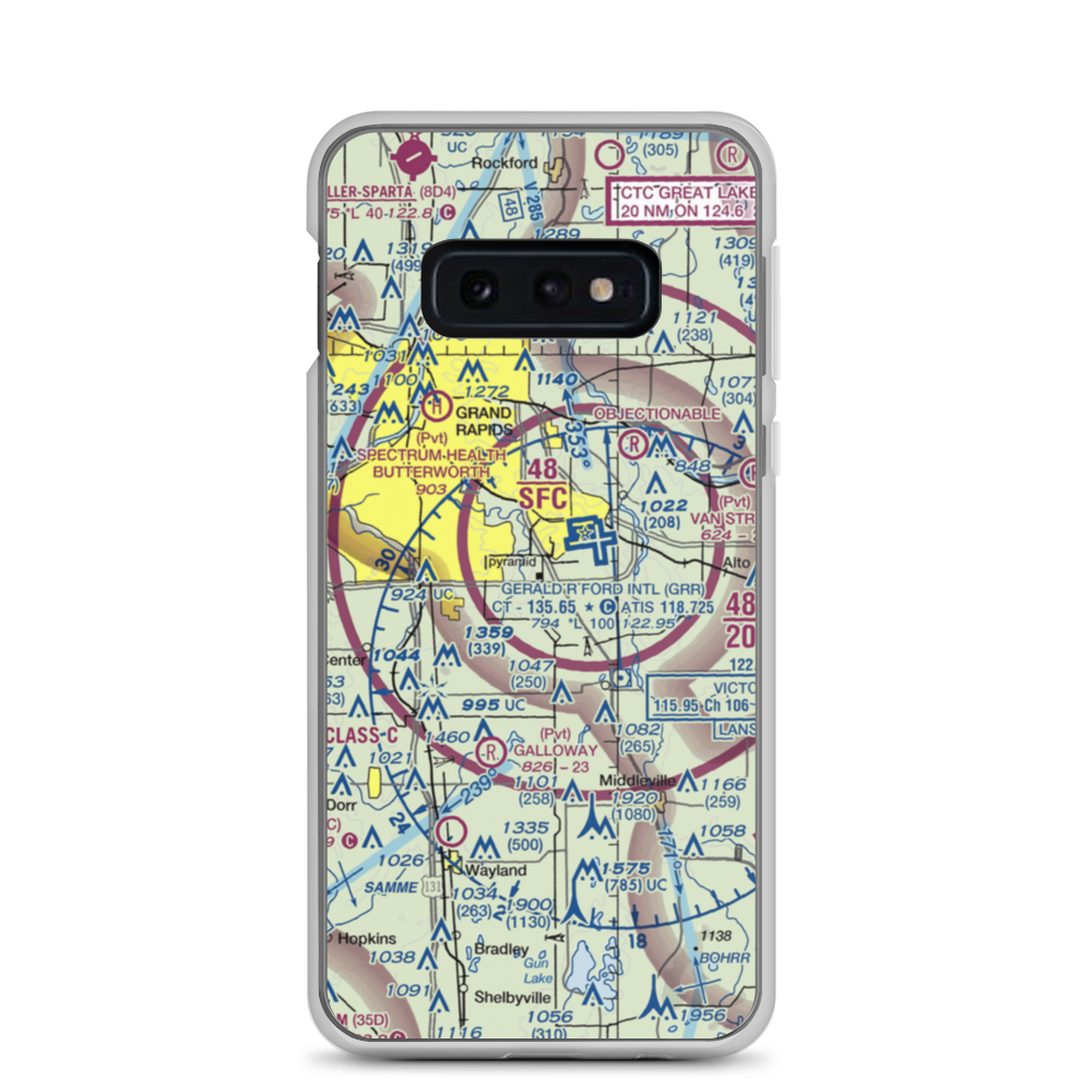 East-West Paris Airport (14MI) VFR Sectional Samsung Case Samsung Galaxy S10e model shown