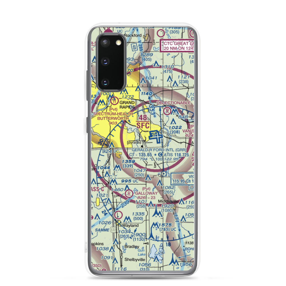 East-West Paris Airport (14MI) VFR Sectional Samsung Case Samsung Galaxy S20 model shown