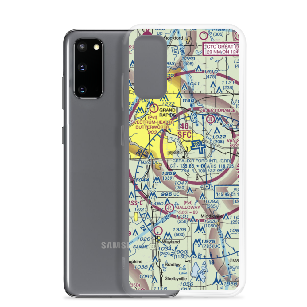 East-West Paris Airport (14MI) VFR Sectional Samsung Case Samsung Galaxy S20 model shown