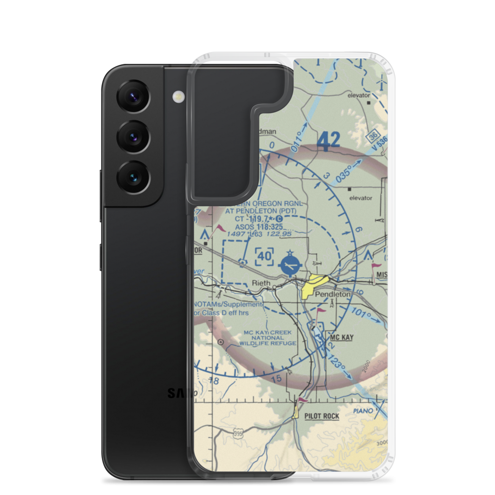 Eastern Oregon Regional At Pendleton Airport (PDT) VFR Sectional Samsung Case Samsung Galaxy S22 model shown