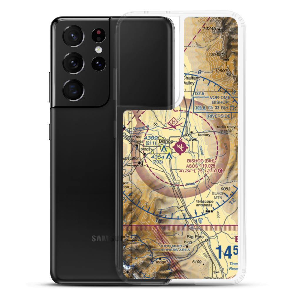 Eastern Sierra Regional Airport (BIH) VFR Sectional Samsung Case Samsung Galaxy S21 Ultra model shown