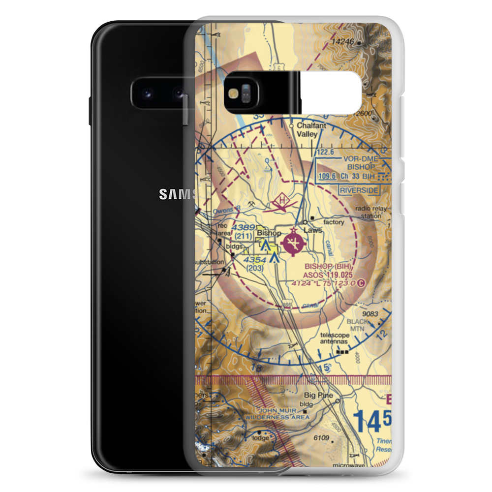 Eastern Sierra Regional Airport (BIH) VFR Sectional Samsung Case Samsung Galaxy S10+ model shown
