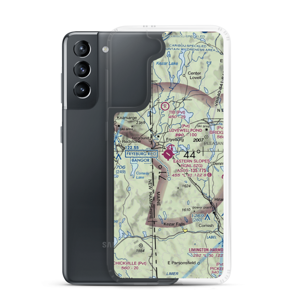 Eastern Slopes Regional Airport (IZG) VFR Sectional Samsung Case Samsung Galaxy S21 model shown