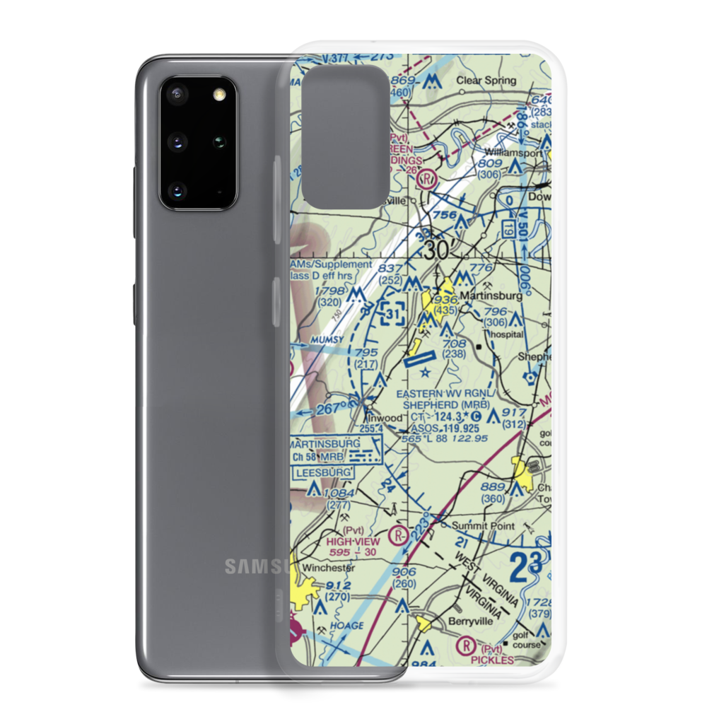 Eastern WV Regional Airport/Shepherd Field (MRB) VFR Sectional Samsung Case Samsung Galaxy S20 Plus model shown