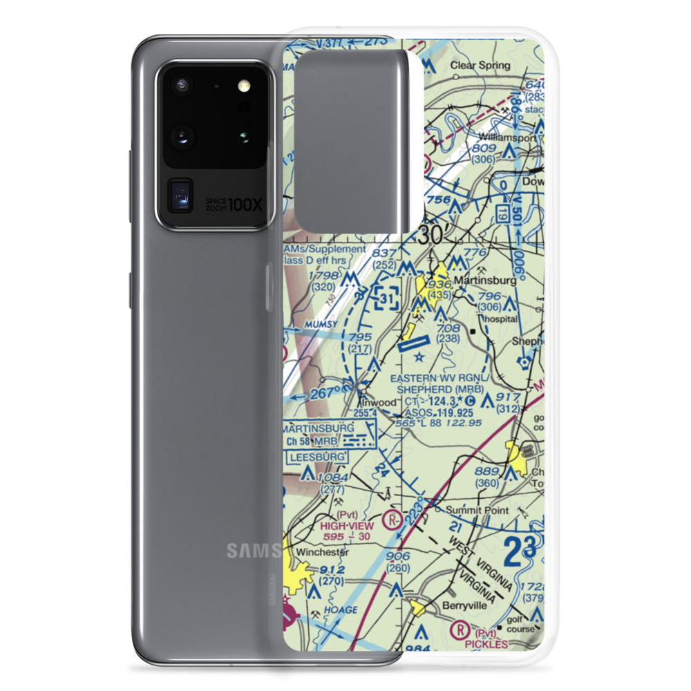 Eastern WV Regional Airport/Shepherd Field (MRB) VFR Sectional Samsung Case Samsung Galaxy S20 Ultra model shown