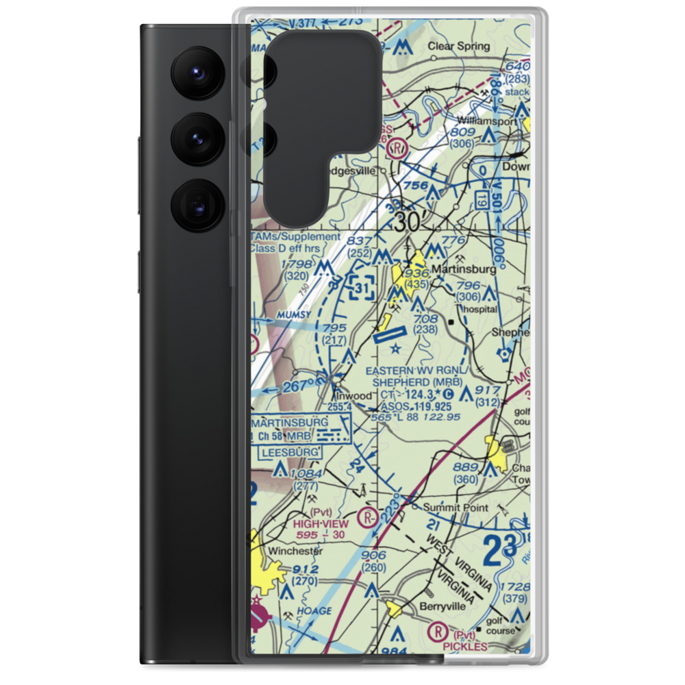 Eastern WV Regional Airport/Shepherd Field (MRB) VFR Sectional Samsung Case Samsung Galaxy S22 Ultra model shown