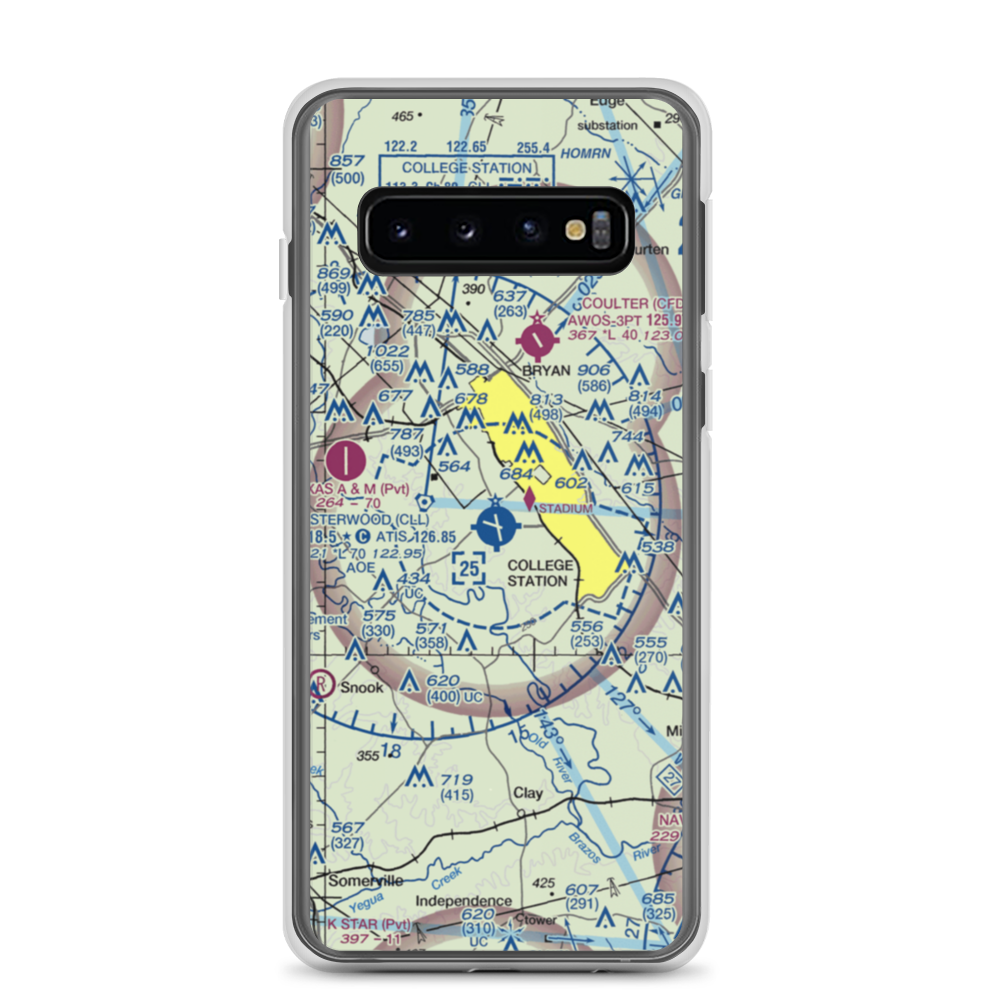 Easterwood Field (CLL) VFR Sectional Samsung Case Samsung Galaxy S10 model shown