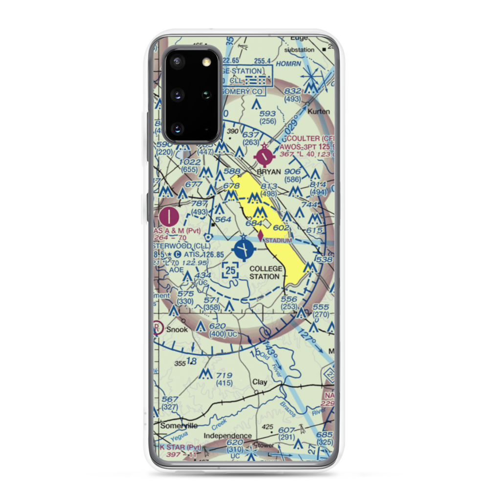 Easterwood Field (CLL) VFR Sectional Samsung Case Samsung Galaxy S20 Plus model shown