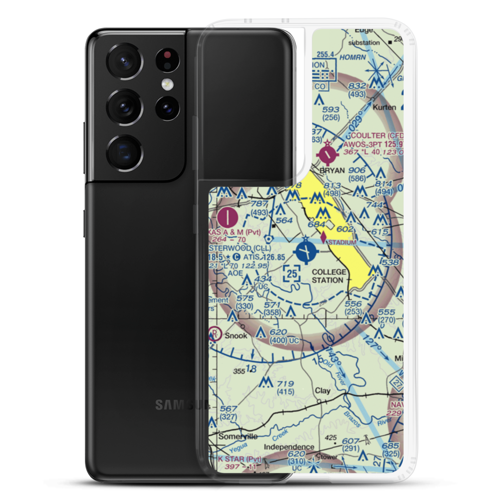 Easterwood Field (CLL) VFR Sectional Samsung Case Samsung Galaxy S21 Ultra model shown